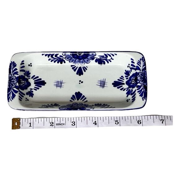 Delfts Blauw 3 Piece Set Creamer Sugar Tray Hand Painted Miniature Ceramic Vtg - Picture 2 of 13